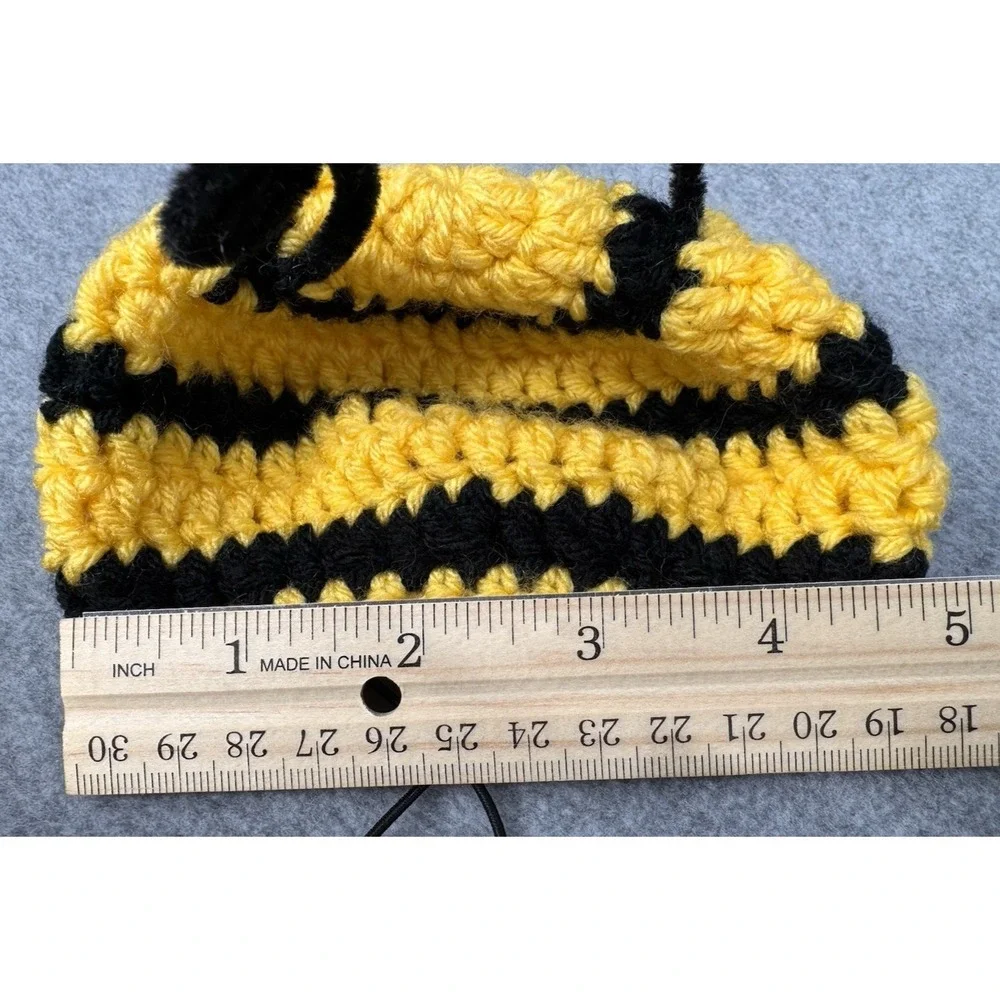 Dog Sweater Hat Set Small‎ Bumblebee Costume Outfit Handmade Crochet